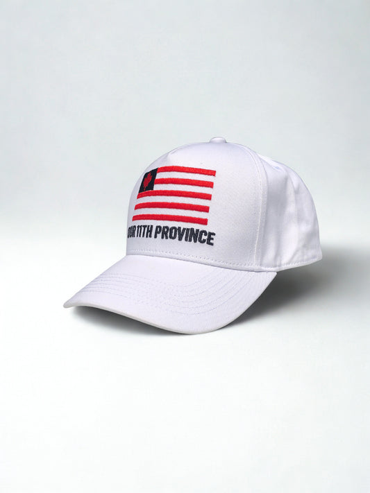 Rogue North - “11th Province” Canadian Hat (White) | 100% Cotton | Embroidered